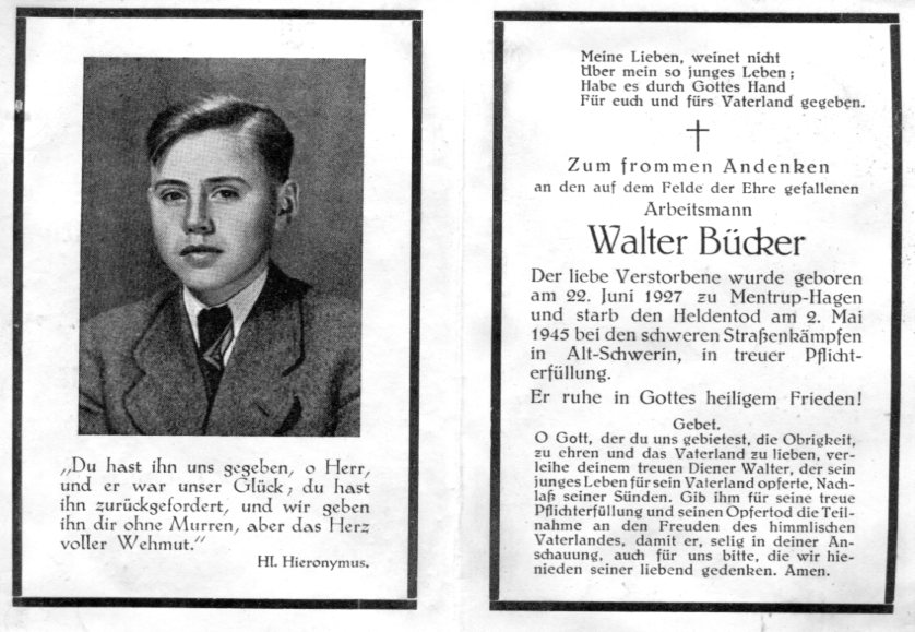 Walter Bücker gefallen in Alt Schwerin